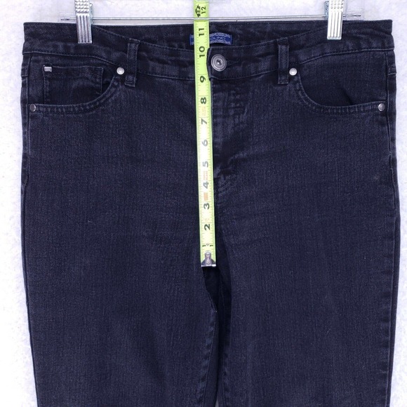 Bandolino Black Stretch Flap Pockets Womens Size 12 Mid Rise Denim Casual Pants - Picture 3 of 9